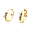 Brass Micro Pave Clear Cubic Zirconia Hoop Earrings EJEW-Z121-01G-4