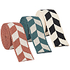 3Pcs 3 Colors Polyester Jacquard Rhomboid Ribbon OCOR-BC0006-72-1