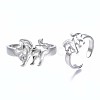 Non-Tarnish 304 Stainless Steel Open Cuff Ring RJEW-S405-156P-A-2
