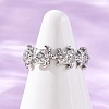 Brass Micro Pave Clear Cubic Zirconia Cuff Rings for Women RJEW-G345-01P-2
