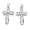 Brass Micro Pave Clear Cubic Zirconia Pendants ZIRC-O038-09P-1