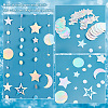 4Pcs 4 Style Iridescent Paper Glitter Circle Star Garland AJEW-PH0004-59-5