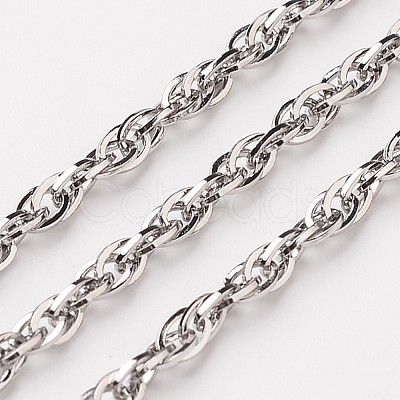 Tarnish Resistant 304 Stainless Steel Rope Chains CHS-L015-10-1