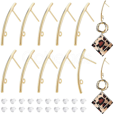 16Pcs Brass Stud Earring Findings KK-BC0008-35-1