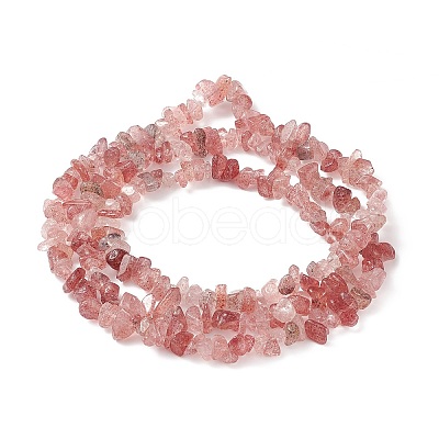Natural Strawberry Quartz Chip Bead Strands G-M205-56-1