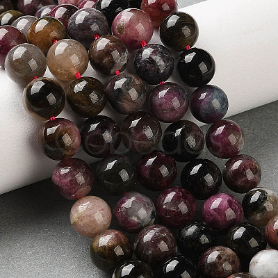 Natural Tourmaline Beads Strands G-L637-A01-8mm-1