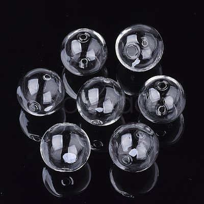 Handmade Blown Glass Globe Beads X-DH017J-1-16mm-1-1