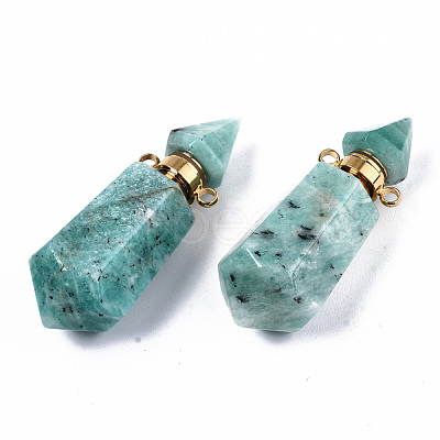 Faceted Natural Amazonite Pendants G-T131-15E-1