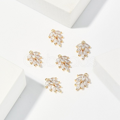 Brass Micro Pave Cubic Zirconia Pendants KK-S348-502-NF-1