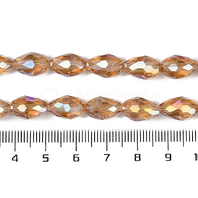 Transparent Electroplate Glass Beads Strands EGLA-N013-T6mm-B21-1