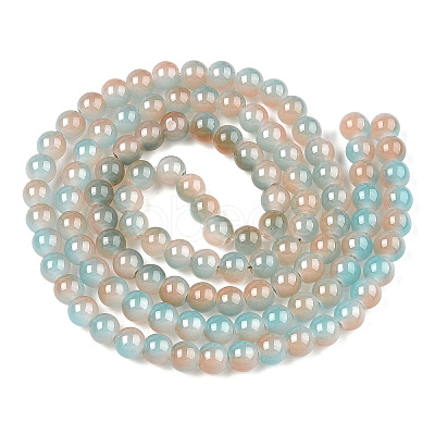 Baking Paint Imitation Jade Glass Round Bead Strands DGLA-N003-6mm-05-1