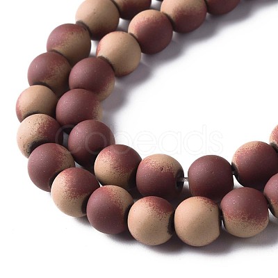 Spray Painted Non-magnetic Synthetic Hematite Beads Strands G-N337-01D-1