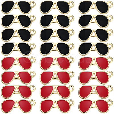 60Pcs 2 Colors Alloy Enamel Pendants ENAM-SC0007-81-1