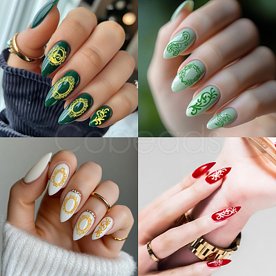 Stainless Steel DIY Nail Art Templates MRMJ-WH0092-071-1