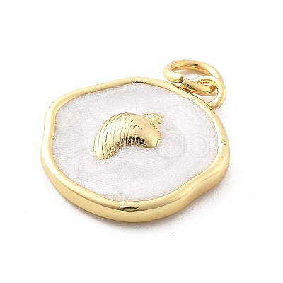 Ocean Theme Brass Enamel Pendants X-KK-Q029-01F-G-1