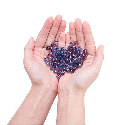 Two Tone Transparent Spray Painted Acrylic Bead X-ACRP-T005-26C-1
