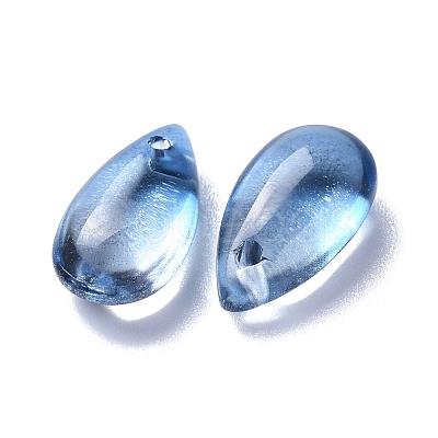 Transparent Glass Charms GLAA-O017-01G-1