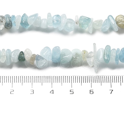 Natural Aquamarine Chip Beads Strands G-L154-19-1
