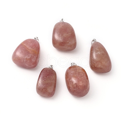 Natural Strawberry Quartz Pendants G-k302-B17-1