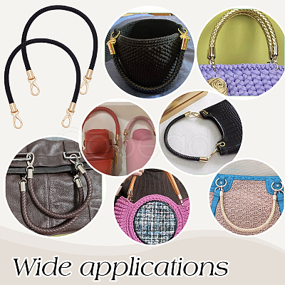 Imitation Leather Braided Round Cord Bag Handles with Zinc Alloy Clasps FIND-WH0126-941A-01-1
