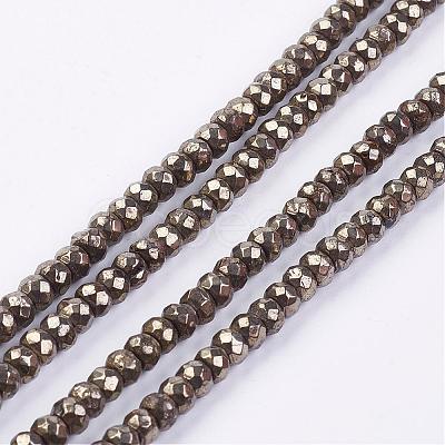 Natural Pyrite Bead Strands G-G673-05-1