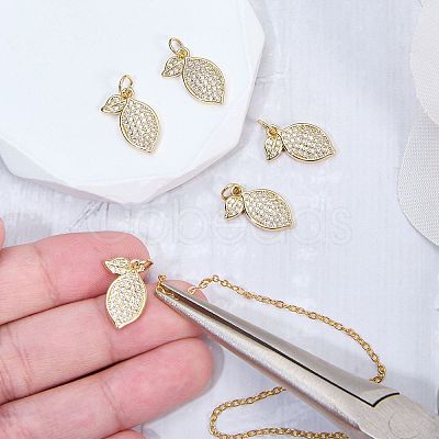 5Pcs Brass Micro Pave Cubic Zirconia Pendants ZIRC-SZ0005-34-1