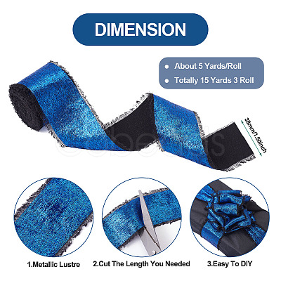 3 Rolls 3 Colors Polyester Frayed Ribbon DIY-TA0011-50-1