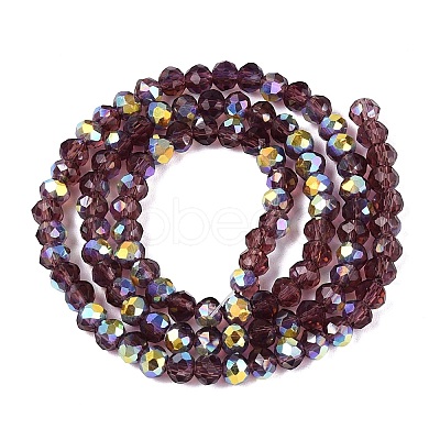 AB Color Plated Transparent Glass Rondelle Beads Strands EGLA-T029-4mm-10K-1
