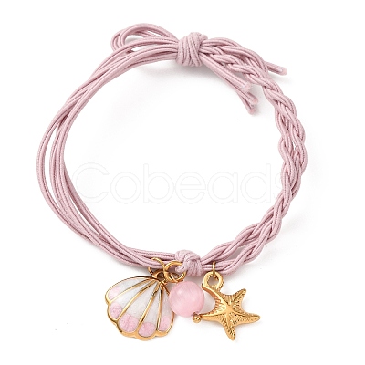 304 Stainless Steel Enamel & Resin Charms Bracelets BJEW-B170-01G-01-1