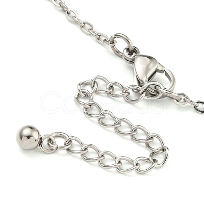 Tarnish Resistant Summer Beach 304 Stainless Steel Cable Chains Shell & Starfish Charm Bracelets BJEW-P334-07P-1