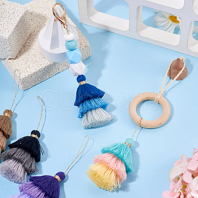 12Pcs 6 Styles Nylon Thread Tassel Big Pendant Decorations FIND-TA0009-18-1