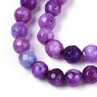 Dyed Natural White Jade Beads Strands X-G-T139-4mm-60-11-1