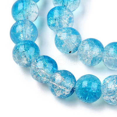 Transparent Crackle Baking Paint Glass Beads Strands DGLA-T003-01B-05-1