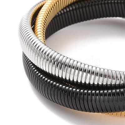 304 Stainless Steel Interlocking Flat Snake Chains Bracelet LS-BJEW-G642-01P-1