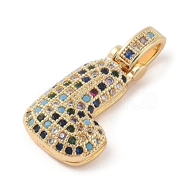 Brass Micro Pave Cubic Zirconia Pendants ZIRC-P121-01G-L-1