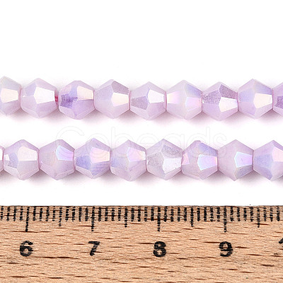 Anti-Tarnish Electroplate Bicone Glass Beads Strands EGLA-T021-6mm-16-01-1