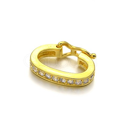 Rack Plating Brass Micro Pave Cubic Zirconia Twister Clasps ZIRC-I012-15G-RS-1