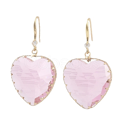 Glass Heart Dangle Earrings EJEW-Q800-19A-KCG-1