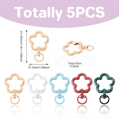 5Pcs Spray Painted Alloy Swivel Snap Hook Clasps FIND-TADJ0001-07-1