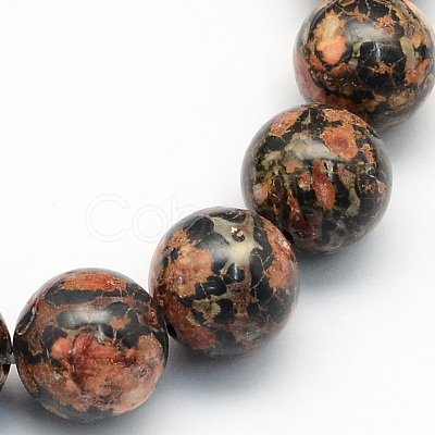 Natural Leopard Skin Jasper Round Beads Strands G-S182-6mm-1