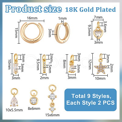 Brass Huggie Hoop Earrings Making Kits GLAA-PH0033-52-1