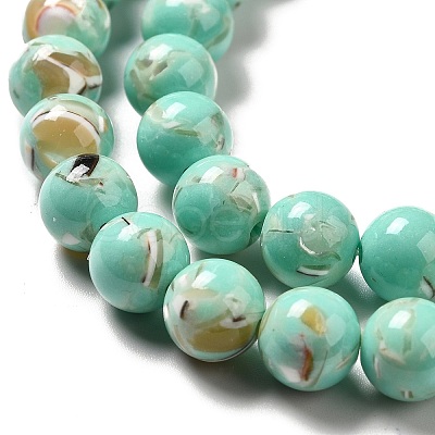 Synthetic Turquoise and Sea Shell Assembled Beads Strands G-D482-01C-08-1