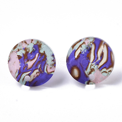 Cellulose Acetate(Resin) Stud Earring Findings KY-R022-015-1