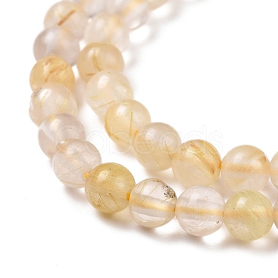 Natural Gold Rutilated Quartz Beads Strands G-C009-C04-1