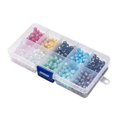 10 Colors Electroplate Glass Beads EGLA-X0006-01E-6mm-1