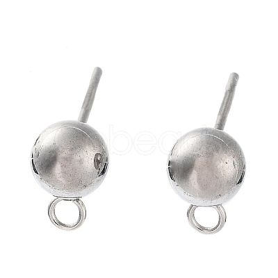 Non-Tarnish 304 Stainless Steel Ball Post Stud Earring Findings STAS-Z035-02P-D-1