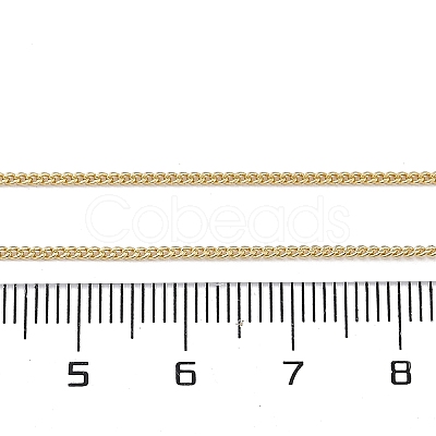 1mm Rack Plating Brass Curb Chain Necklaces for Women Men MAK-L044-26G-1