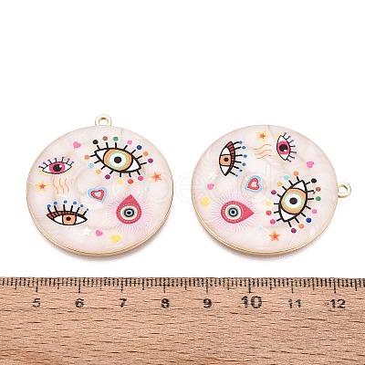 Printed Alloy Enamel Pendants ENAM-N071-12G-03-1