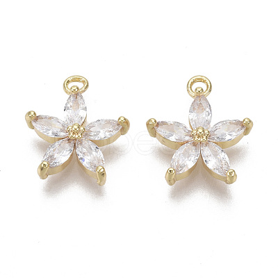Brass Micro Pave Cubic Zirconia Charms KK-R132-009-NF-1