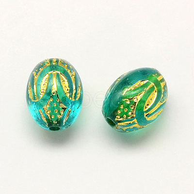 Plating Acrylic Oval Beads PACR-Q100-01-1